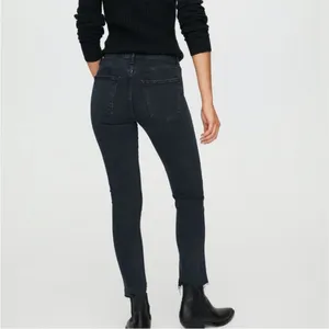 AGOLDE Toni Black Mid Rise Ankle Denim Jeans Raw Hems Size 25 thumbnail 9
