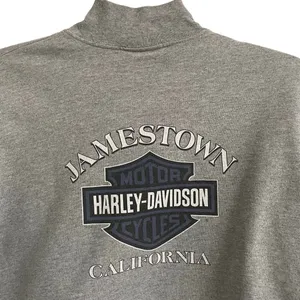 Vintage Y2K Harley‎ Davidson Snap Up Sweatshirt Women’s L Jamestown Heather Gray thumbnail 3