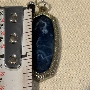 Kendra Scott Elle Pendant Necklace Charm Sodalite Blue Silver thumbnail 6
