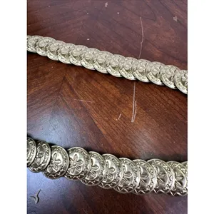 Vintage Gold Tone Concho Stretch Belt Sea Stars Shells Small? Stretches Out!‎ thumbnail 4