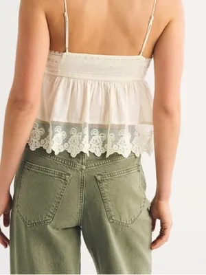Abercrombie Babydoll Lace Trim Cami Tank Top thumbnail 5