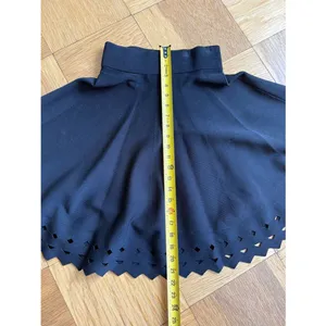 NWT Maje $295 June Full Knit Knee Length Skirt w/ Laser Cutouts, Black, Size 1/S thumbnail 11