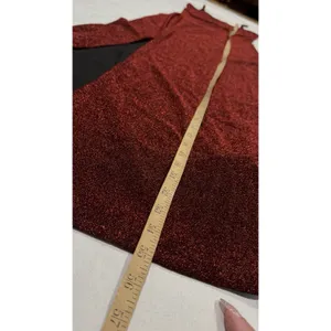 NWT Shein Burgundy Glitter Maxi Dress NWT- Split Thigh Bodycon Prom Gown Sz XS thumbnail 10
