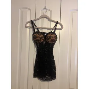 ADORE ME Black‎ Lace Corset Babydoll Chemise Teddy Lingerie M thumbnail 7