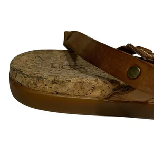 UGG Women Brown Leather Cork Footbed Medallion Thong Ankle Strap Sandals 8 thumbnail 7