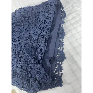 Lulus Navy Blue Floral Crochet Lace Halter Neck Bodycon Mini Dress Style 61976A thumbnail 7
