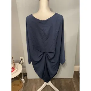 ASOS Womens Dress Navy Blue Zip Front Cocoon Draped Back Size 6 Long thumbnail 4