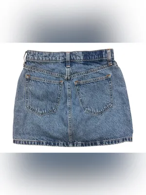 Abercrombie & Fitch Cargo Zip Pocket Denim Mini Skirt Y2K High Rise Size 24 thumbnail 3