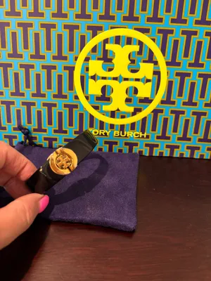 Tory Burch Black Resin Cuff Bracelet thumbnail 5