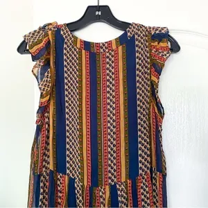 Sézane Dress Dolores Sleeveless Striped Ruffle Maxi Prairie Maya 36 EUC thumbnail 7