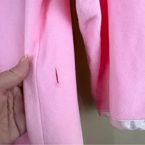 Vintage Komar Pink Butterfly Accent Robe Small Satin Trim Peter Pan Collar 1960s thumbnail 9