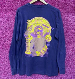 Urban Outfitters Kurt Kobain Nirvana Long Sleeve Oversized Grunge Tshirt size Medium thumbnail 1