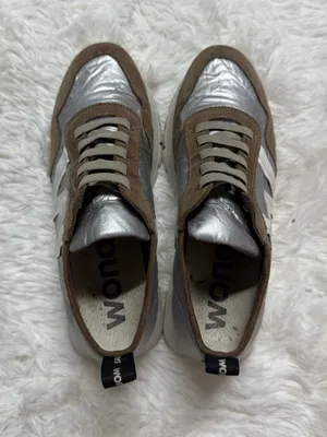 Wonders Women’s Sneakers EU 39 US 8.5 Silver Taupe Suede Platform thumbnail 9