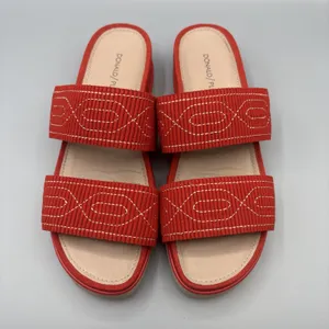 Donald Pliner Cait Sandals Size 9 Red Wedge Slides Summer Tomato Girl Mules thumbnail 2