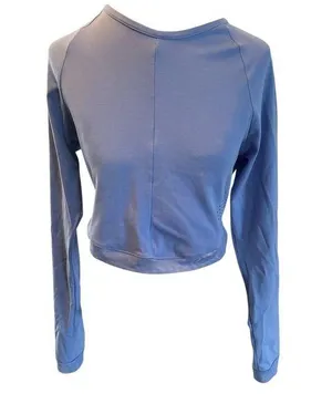 Whitney Simon Gymshark Long Sleeve Crop Top BEAUTIFUL BLUE SMALL thumbnail 1