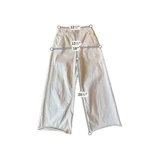 Zara high rise khaki side zip wide leg crop pant size 4 thumbnail 3