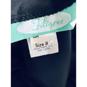 Vintage Filigree Ltd. Elegant‎ Black Sparkle Party Cocktail Dress Satin Bow Sz 8 thumbnail 11