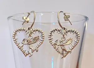 dangle hoop earrings heart angel ⭐️ Original ✨ thumbnail 2