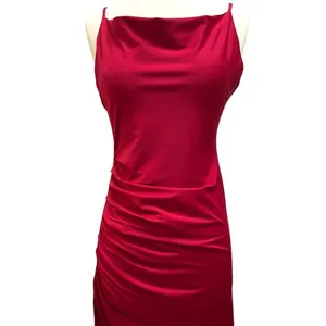 NWT NBD REVOLVE Take It All Maxi Dress Ruche High Slit in Berry Red Size S thumbnail 5