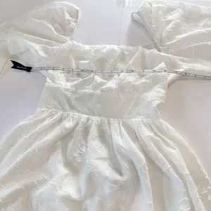 NWT Lulus Flirtatious Nature White Floral Jacquard Lace Up Midi Dress Size LARGE thumbnail 10