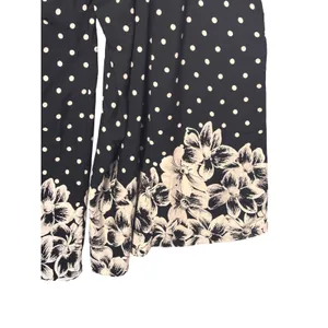 Anthropologie Ett Twa Wide Leg Pants 8 Black Polka Dot Floral Retro Boho thumbnail 7