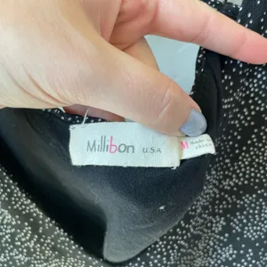 Millibon USA Black Polka Dot V-Neck Spaghetti Strap Tank Top thumbnail 3