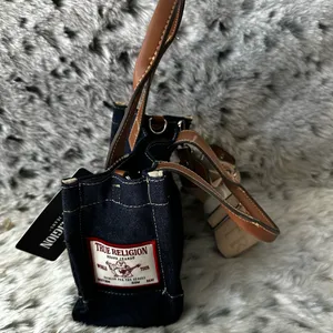 904. True religion Denim and Brown Leather Women's Tote Bag thumbnail 4