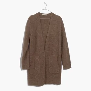 Madewell Wafflestitch Brown‎ Open Cardigan Sweater Alpaca and Merino Wool Cozy thumbnail 8