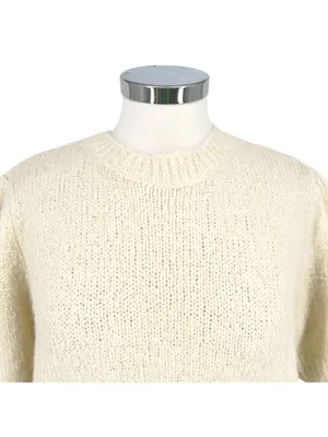 Vero Moda Puff Sleeve Cream Sweater Size Large Light Academia Cottagecore thumbnail 3