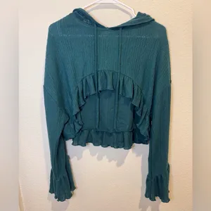Urban Outfitters Out From Under NWOT Lizzie Ruffle Hooded Long Sleeves Top‎ Size S thumbnail 2