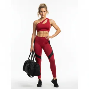 Savvi Red 1 Shoulder Cropped Athletic Sport Top NEW S thumbnail 6