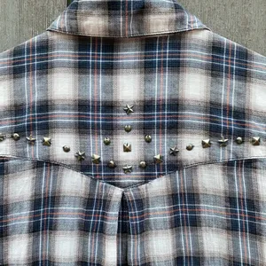 Love Stitch Plaid Western Shirt With Studs thumbnail 6