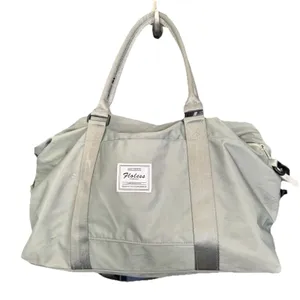 Weekender Travel Bag Duffel Carry On Luggage Trolley Sleeve Wet Dry Gray Green thumbnail 1