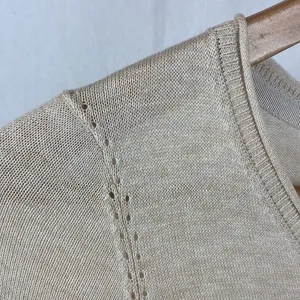 Anthropologie Angel of The North Tan Knit Long Sleeve V Neck Sweater S thumbnail 4