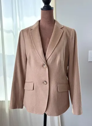 Talbots Blazer 8P Camel Hair Coat Italian Fabric Preppy Old Money Capsule Office thumbnail 1