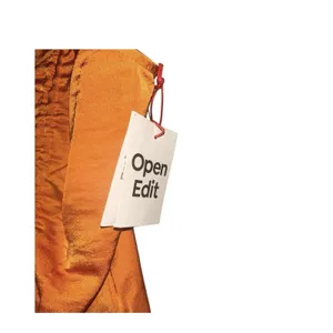NEW Open Edit Crop Women Sz S Orange Ruched Adjustable Wide Strap y2k 90s Spring thumbnail 2