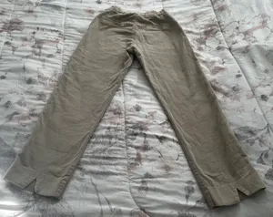 Corduroy Beige Ivory Bootcut Pants, one size thumbnail 6