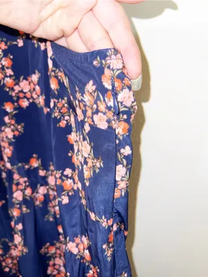 Old Navy Fit & Flare Navy Blue Dress with Pink Floral Print thumbnail 4