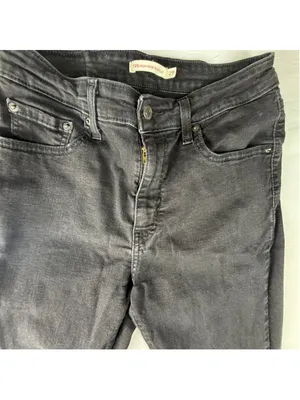 Levis 725 High Rise Bootcut Jeans 29 Black Stretch Denim Pants Leg Capsule thumbnail 5