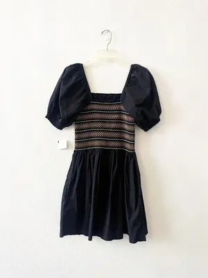 Madewell Poplin Puff Sleeve Smacked‎ Dress NEW Small thumbnail 2