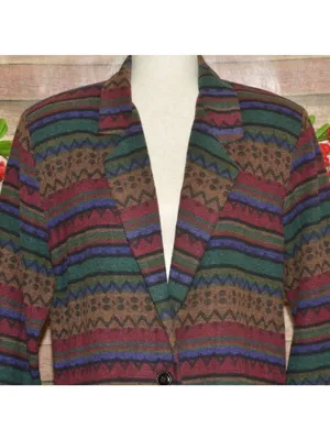 Vintage 90s Tracy Evans Size L Southwestern Aztec Blazer Jacket Boho Western thumbnail 3