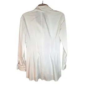 Finley White Long Sleeve Tunic with‎ tie on front Size S Made in USA thumbnail 2