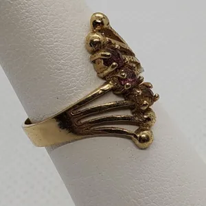 NWT Gold Tone, Red, Pink, & Yellow Rhinestone Ring thumbnail 4