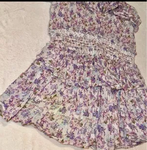 Loveshackfancy Shanely Printed Floral Mini Ruffle Dress size Medium thumbnail 7