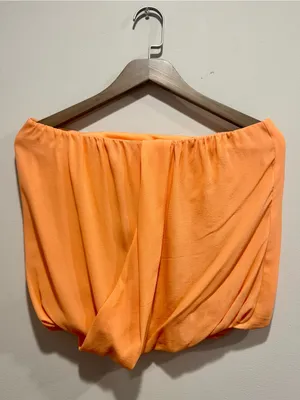 Alice + Olivia NWT Silk Strapless Draped Bubble Top Peach M R204008692⁠ thumbnail 2