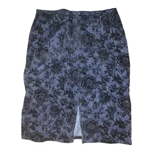 Vintage y2k fairycore flocked velvet denim skirt thumbnail 4