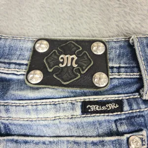 MISS ME Capri Jeans Angel Wings Embellished‎ Size 31 JE5436P3 Western Cropped thumbnail 7