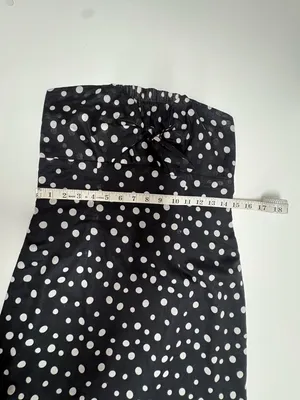 Jill Michelle Black Ad‎ White Polka Dot Strapless Midi Dress - Size 8. thumbnail 9