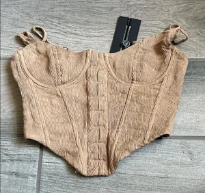 White Fox Boutique Tan Corset Top thumbnail 1