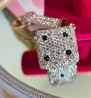 Bling Dice Keychain Bagcharm Silver thumbnail 1